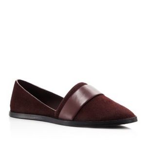 Vince Calf Hair Maroon Mason Flats